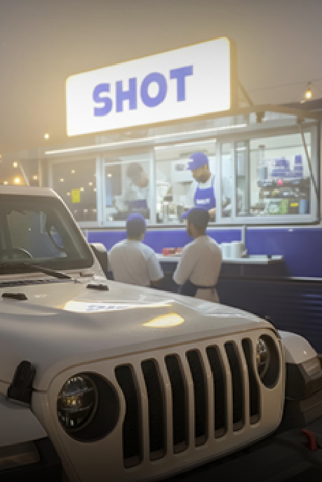 Coffee cup and croissant on a cafe table
